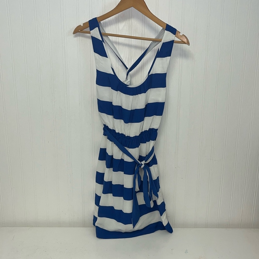 Banana Republic Blue & White Striped Summer Dress with Belt